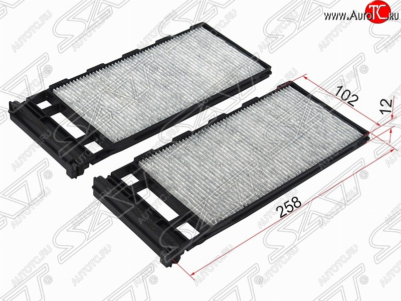 399 р. Фильтр салонный SAT (угольный, 258х102х12 mm)  Nissan Avenir - Safari  Y61  с доставкой в г. Майкоп