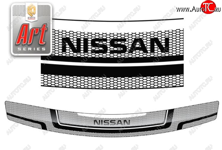 2 299 р. Дефлектор капота CA-Plastiс  Nissan Bassara (1999-2003) (серия Art серебро)  с доставкой в г. Майкоп