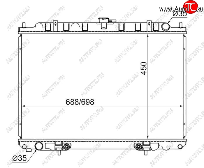 7 599 р. Радиатор двигателя (пластинчатый, МКПП/АКПП) SAT Nissan Presage U30 рестайлинг (2001-2003)  с доставкой в г. Майкоп