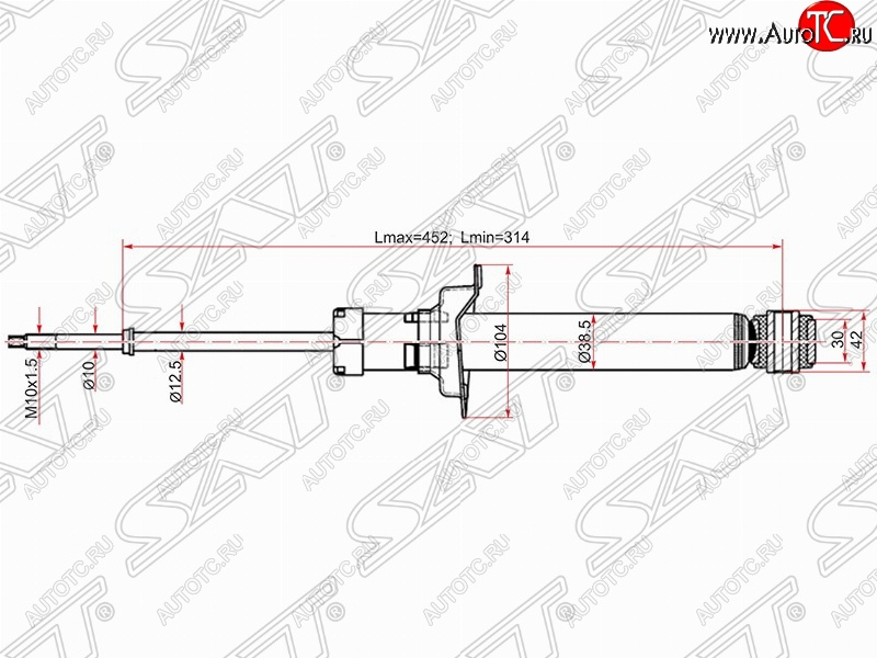 2 699 р. Амортизатор задний SAT (установка на левую или правую сторону) Nissan Cefiro A32 (1994-1998)  с доставкой в г. Майкоп