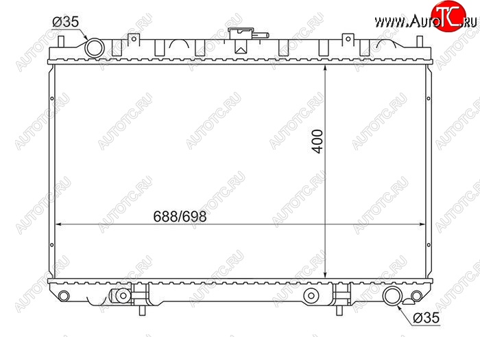 5 249 р. Радиатор двигателя (пластинчатый, 2.0/3.0, МКПП/АКПП) SAT Nissan Maxima A33 дорестайлинг (2000-2003)  с доставкой в г. Майкоп