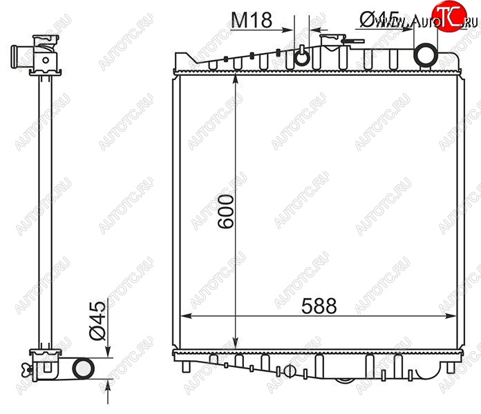 10 549 р. Радиатор двигателя (пластинчатый, FE6E, МКПП) SAT Nissan Condor (1990-2005)  с доставкой в г. Майкоп