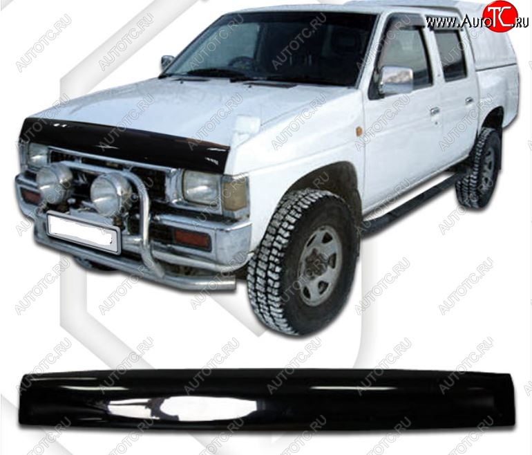 1 999 р. Дефлектор капота CA-Plastic  Nissan Datsun (1990-1995) (Classic черный, Без надписи)  с доставкой в г. Майкоп