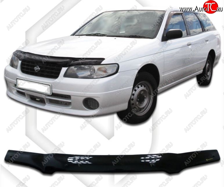 1 999 р. Дефлектор капота CA-Plastic  Nissan Expert (1998-2002) дорестайлинг (Classic черный, Без надписи)  с доставкой в г. Майкоп