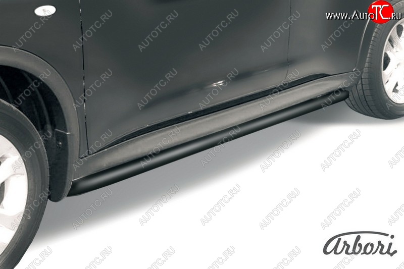 6 999 р. Защита штатных порогов d42 mm (4WD) Nissan Juke 1 YF15 рестайлинг (2014-2020) (сталь с полимерным покрытием, цвет черный)  с доставкой в г. Майкоп