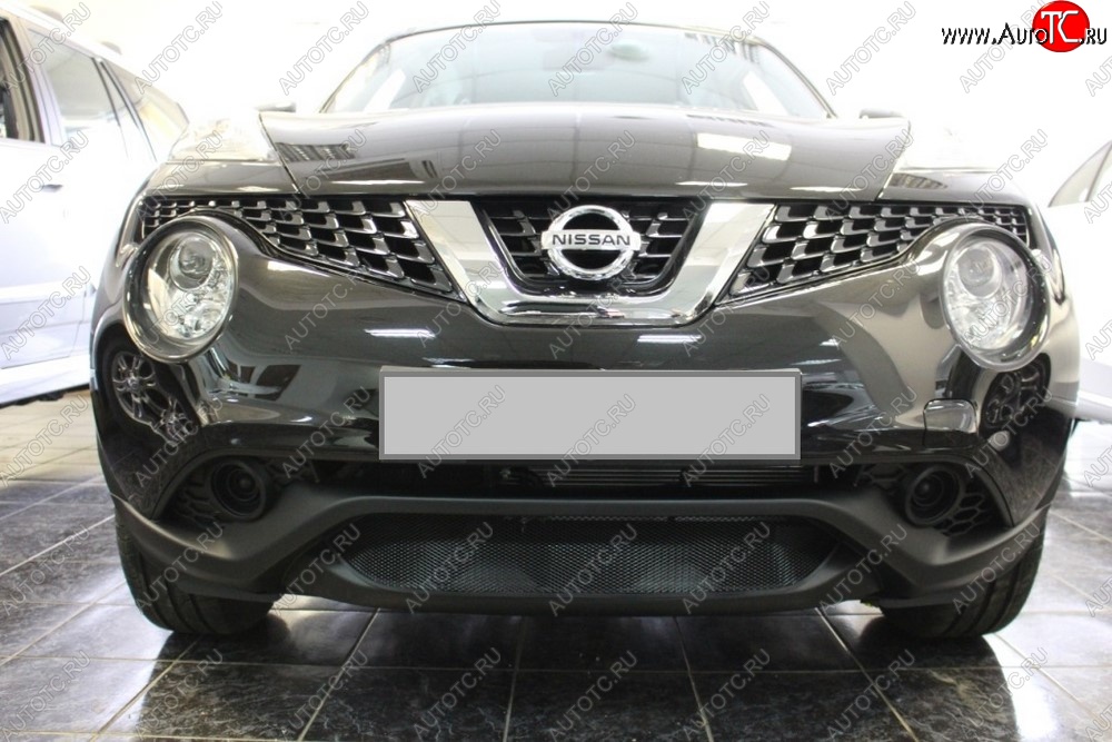 2 049 р. Защитная решётка в воздуховод автомобиля Russtal (черная) Nissan Juke 1 YF15 рестайлинг (2014-2020)  с доставкой в г. Майкоп
