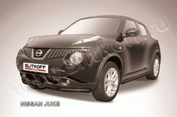 Защита переднего бампер Slitkoff Nissan Juke  1 YF15 (2010-2020) дорестайлинг, рестайлинг