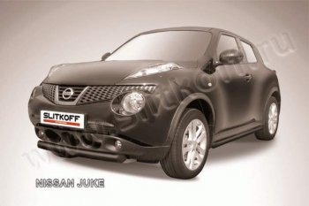 Защита переднего бампер Slitkoff Nissan Juke  1 YF15 (2010-2020) дорестайлинг, рестайлинг