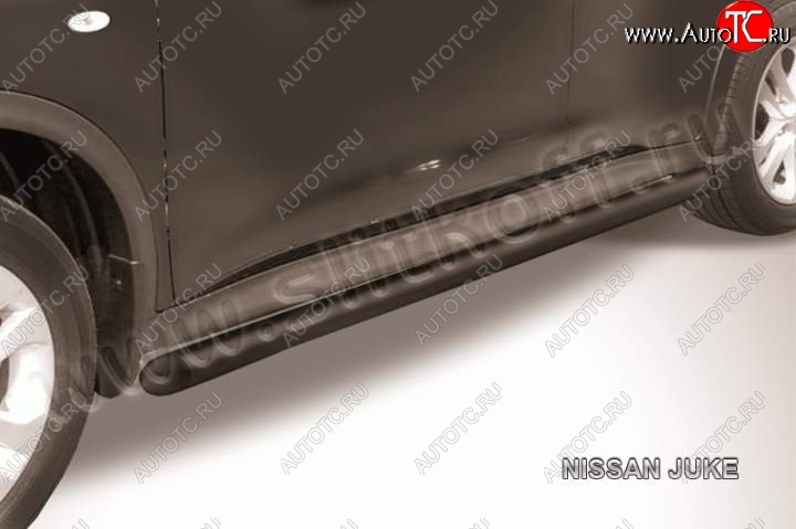 10 349 р. Защита порогов d57 (4WD) Slitkoff  Nissan Juke  1 YF15 (2010-2014) дорестайлинг (сталь с полимерным покрытием, цвет черный)  с доставкой в г. Майкоп