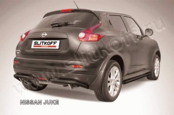 Защита заднего бампера из труб d57 Slitkoff (уголки, 57, 2WD) Nissan Juke  1 YF15 (2010-2020) дорестайлинг, рестайлинг