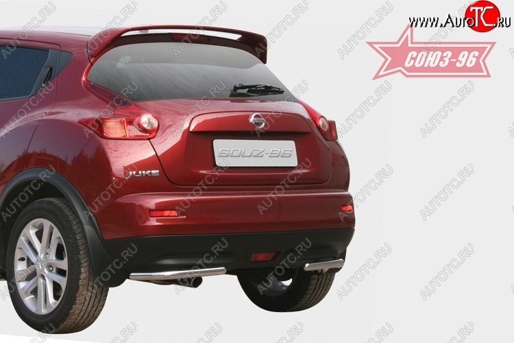 8 459 р. Защита заднего бампера Souz-96 4x2 (d42) Nissan Juke 1 YF15 рестайлинг (2014-2020)  с доставкой в г. Майкоп