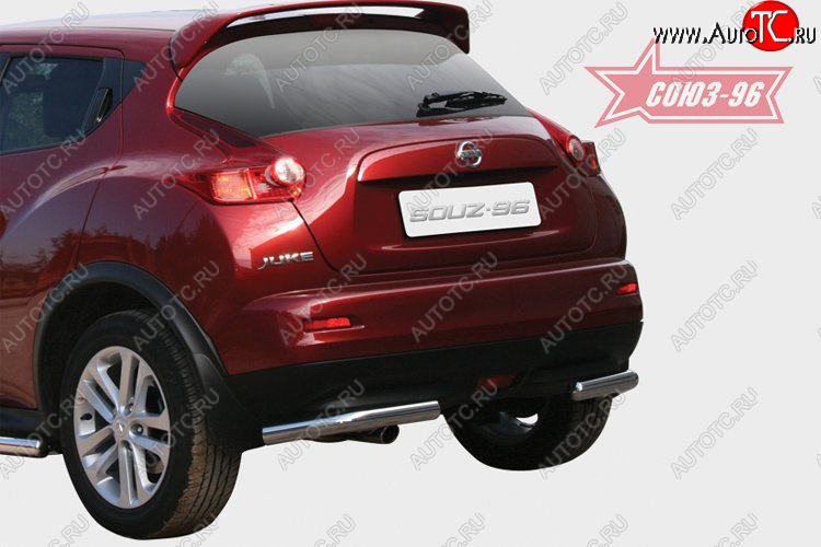 9 629 р. Защита заднего бампера Souz-96 (d60) Nissan Juke 1 YF15 рестайлинг (2014-2020)  с доставкой в г. Майкоп