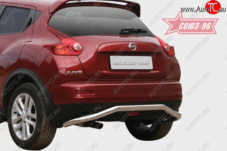 9 899 р. Защита заднего бампера Souz-96 (d60) Nissan Juke 1 YF15 рестайлинг (2014-2020)  с доставкой в г. Майкоп