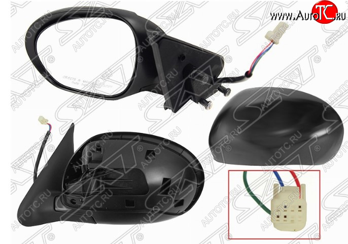 6 699 р. Боковое левое зеркало заднего вида SAT (3 контакта) Nissan Juke 1 YF15 дорестайлинг (2010-2014) (Неокрашенное)  с доставкой в г. Майкоп