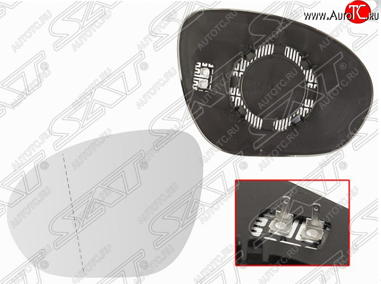 819 р. Левое полотно зеркала SAT (сферическое с обогревом) Nissan Juke 1 YF15 дорестайлинг (2010-2014)  с доставкой в г. Майкоп