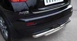 13 999 р. Защита заднего бампера (Ø63 и 42 мм, нержавейка) SLITKOFF  Nissan Juke  1 YF15 (2010-2014) дорестайлинг  с доставкой в г. Майкоп. Увеличить фотографию 2
