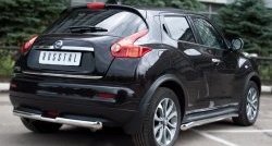12 399 р. Защита заднего бампера (Ø63 и 42 мм, нержавейка) SLITKOFF  Nissan Juke  1 YF15 (2010-2014) дорестайлинг  с доставкой в г. Майкоп. Увеличить фотографию 4