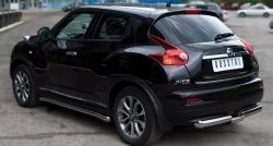 15 699 р. Защита заднего бампера (Ø76 и 42 мм, нержавейка) SLITKOFF  Nissan Juke  1 YF15 (2010-2014) дорестайлинг  с доставкой в г. Майкоп. Увеличить фотографию 2