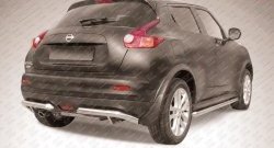 Защита заднего бампера из двух боковых уголков диаметром 57 мм Slitkoff Nissan Juke  1 YF15 (2010-2014) дорестайлинг