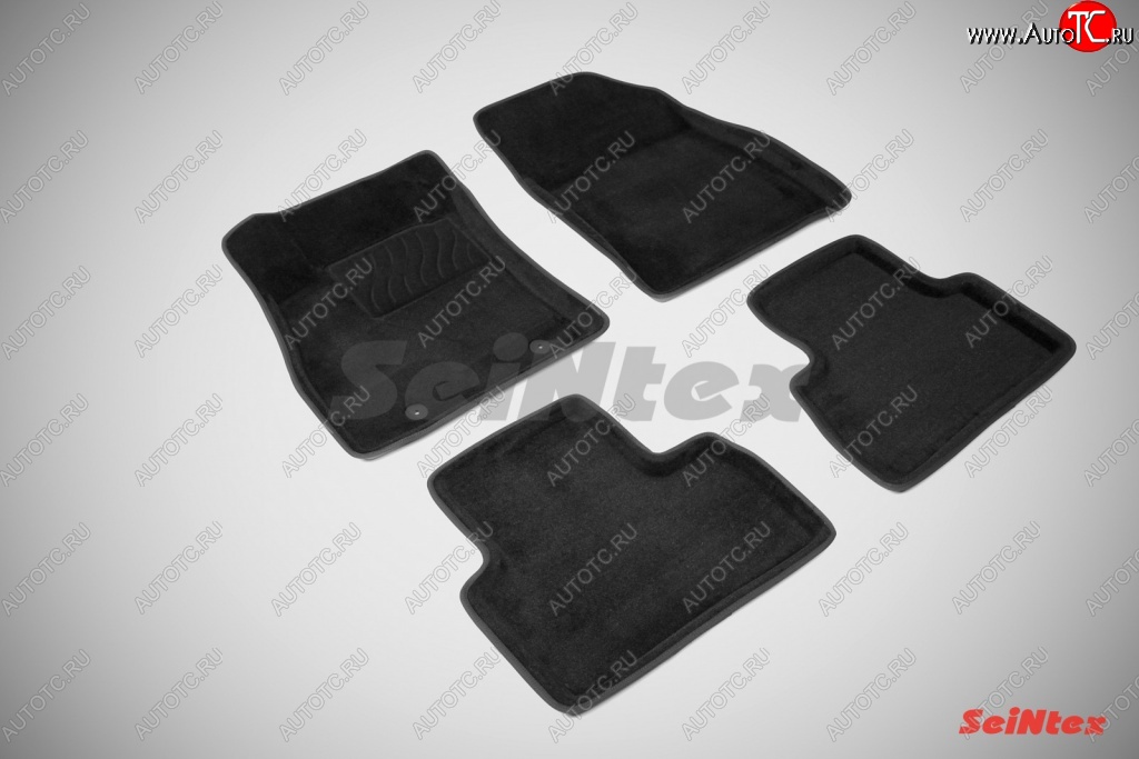 5 449 р. Комплект ковриков в салон 3D с текстильным покрытием Seintex Nissan Juke 1 YF15 дорестайлинг (2010-2014) (черный)  с доставкой в г. Майкоп