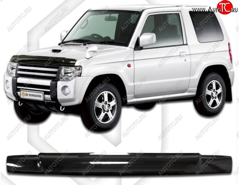 1 899 р. Дефлектор капота CA-Plastic Nissan Kix (2008-2012) (Classic черный, Без надписи)  с доставкой в г. Майкоп