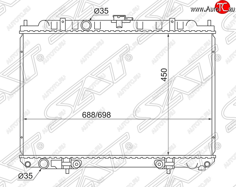 5 849 р. Радиатор двигателя (трубчатый, МКПП/АКПП) SAT Nissan X-trail 1 T30 дорестайлинг (2000-2003)  с доставкой в г. Майкоп