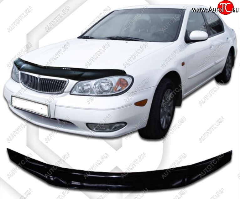 1 999 р. Дефлектор капота (33) CA-Plastic Nissan Maxima A33 рестайлинг (2004-2006) (Classic черный, Без надписи)  с доставкой в г. Майкоп
