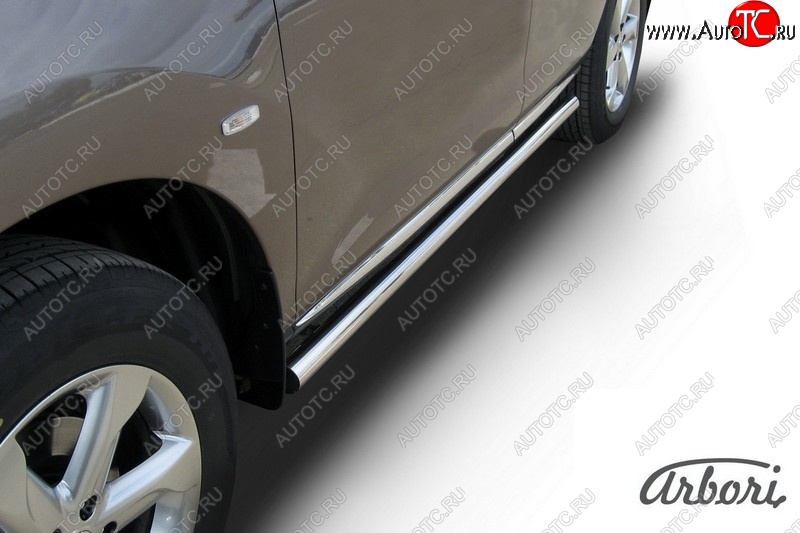 13 499 р. Защита штатных порогов Arbori (нержавейка, d57 mm). Nissan Murano 2 Z51 рестайлинг (2010-2016)  с доставкой в г. Майкоп