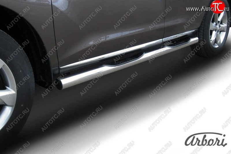 16 109 р. Защита штатных порогов Arbori (с проступью, нержавейка, d76 mm). Nissan Murano 2 Z51 рестайлинг (2010-2016)  с доставкой в г. Майкоп