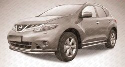 Двойная защита переднего бампера Slitkoff (2 трубы диаметром 57 и 42 мм) Nissan Murano  2 Z51 (2010-2016) рестайлинг