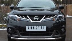 Защита переднего бампера (Ø63 мм, нержавейка) SLITKOFF Nissan Murano  2 Z51 (2010-2016) рестайлинг