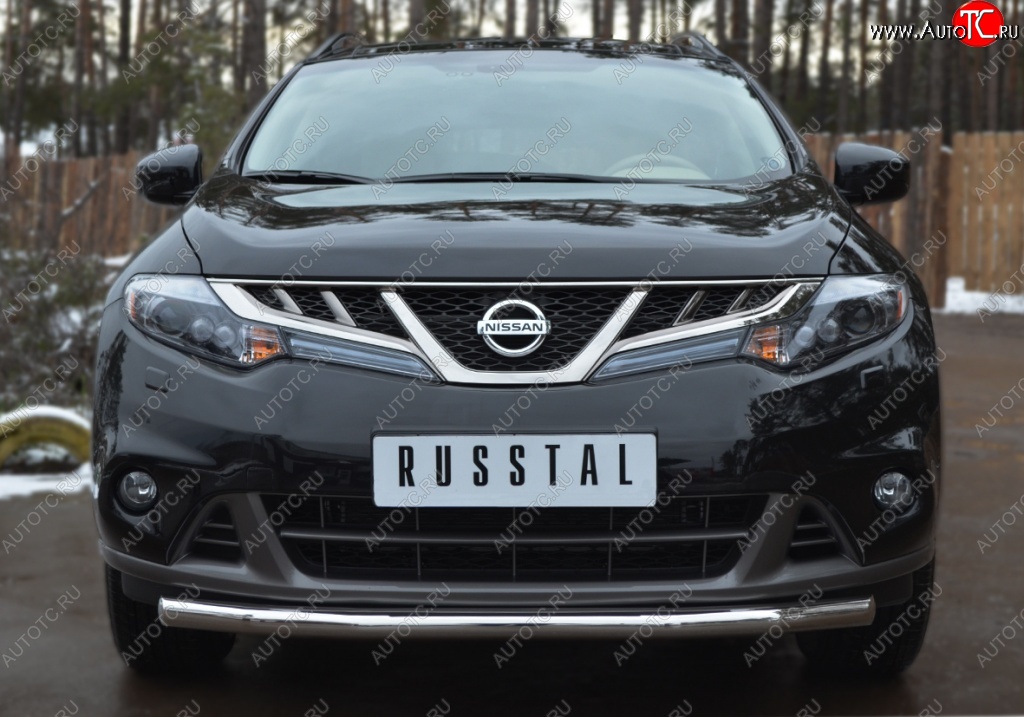 15 249 р. Защита переднего бампера (Ø63 мм, нержавейка) SLITKOFF Nissan Murano 2 Z51 рестайлинг (2010-2016)  с доставкой в г. Майкоп