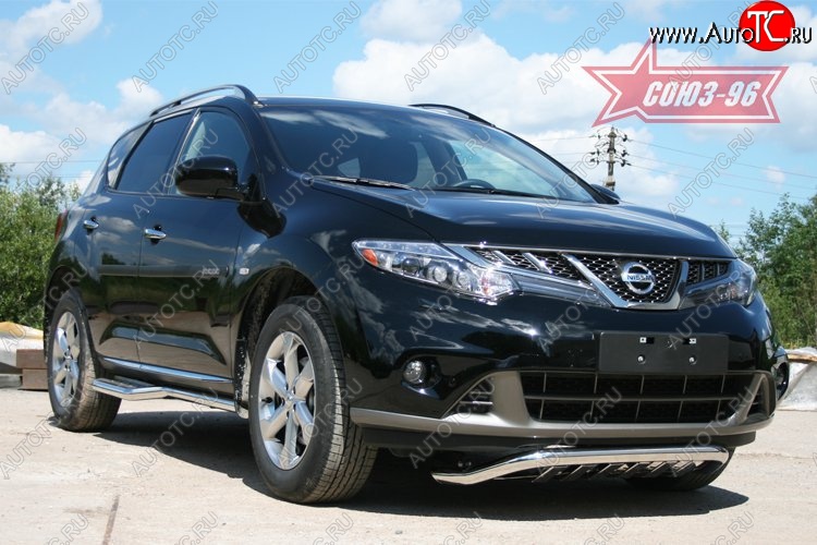 16 649 р. Защита переднего бампера Souz-96 (d60) Nissan Murano 2 Z51 рестайлинг (2010-2016)  с доставкой в г. Майкоп