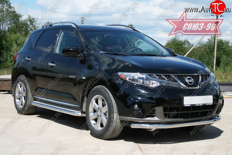 13 859 р. Защита переднего бампера одинарная Souz-96 (d60). Nissan Murano 2 Z51 рестайлинг (2010-2016)  с доставкой в г. Майкоп