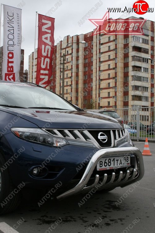 20 654 р. Защита переднего бампера Souz-96 (d76) Nissan Murano 2 Z51 дорестайлинг (2008-2011)  с доставкой в г. Майкоп