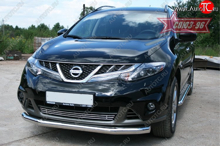 15 929 р. Защита переднего бампера одинарная Souz-96 (d76) Nissan Murano 2 Z51 рестайлинг (2010-2016)  с доставкой в г. Майкоп
