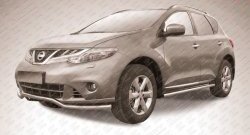 Фигурная защита переднего бампера Slitkoff (57 мм) Nissan Murano  2 Z51 (2010-2016) рестайлинг