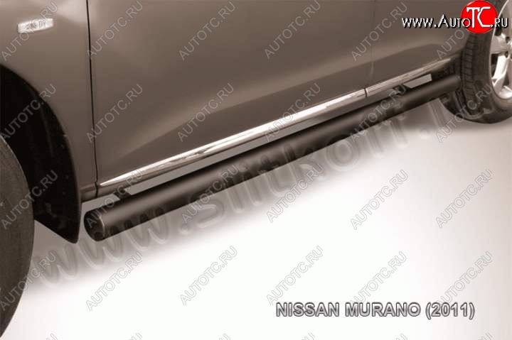 11 499 р. Защита порогов Slitkoff  Nissan Murano  2 Z51 (2010-2016) рестайлинг (Цвет: серебристый)  с доставкой в г. Майкоп