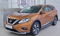15 249 р. Защита переднего бампера (Ø42 мм, нержавейка) SLITKOFF  Nissan Murano  3 Z52 (2015-2022) дорестайлинг  с доставкой в г. Майкоп. Увеличить фотографию 2