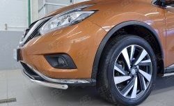 15 249 р. Защита переднего бампера (Ø42 мм, нержавейка) SLITKOFF  Nissan Murano  3 Z52 (2015-2022) дорестайлинг  с доставкой в г. Майкоп. Увеличить фотографию 3
