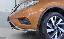 18 999 р. Защита переднего бампера (2 трубыØ42 мм, нержавейка) SLITKOFF  Nissan Murano  3 Z52 (2015-2022) дорестайлинг  с доставкой в г. Майкоп. Увеличить фотографию 3