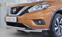 18 999 р. Защита переднего бампера (2 трубыØ42 мм, нержавейка) SLITKOFF  Nissan Murano  3 Z52 (2015-2022) дорестайлинг  с доставкой в г. Майкоп. Увеличить фотографию 4