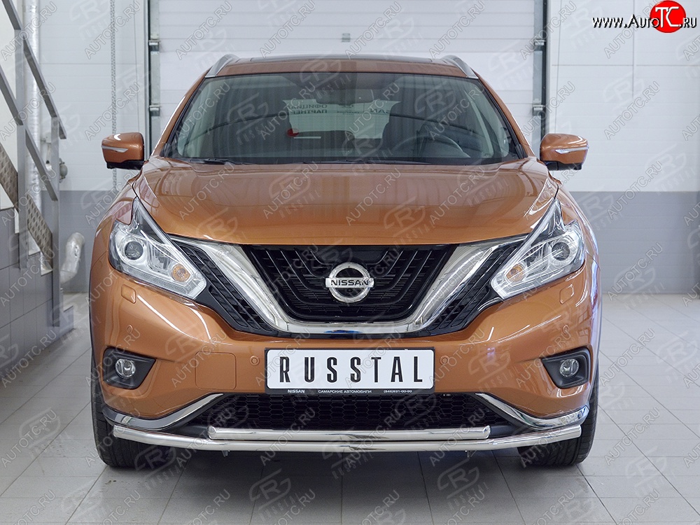 18 999 р. Защита переднего бампера (2 трубыØ42 мм, нержавейка) SLITKOFF  Nissan Murano  3 Z52 (2015-2022) дорестайлинг  с доставкой в г. Майкоп