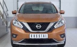 Защита переднего бампера (Ø42 мм, нержавейка) SLITKOFF Nissan Murano  3 Z52 (2015-2022) дорестайлинг