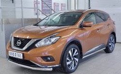 16 849 р. Защита переднего бампера (Ø63 мм, нержавейка) SLITKOFF  Nissan Murano  3 Z52 (2015-2022) дорестайлинг  с доставкой в г. Майкоп. Увеличить фотографию 2