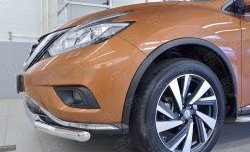 19 999 р. Защита переднего бампера (2 трубыØ63 и 42 мм, нержавейка) SLITKOFF  Nissan Murano  3 Z52 (2015-2022) дорестайлинг  с доставкой в г. Майкоп. Увеличить фотографию 3