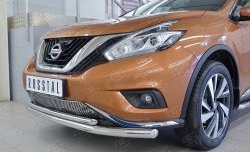 19 999 р. Защита переднего бампера (2 трубыØ63 и 42 мм, нержавейка) SLITKOFF  Nissan Murano  3 Z52 (2015-2022) дорестайлинг  с доставкой в г. Майкоп. Увеличить фотографию 4