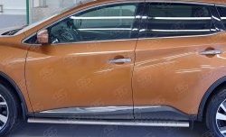 19 399 р. Защита порогов из овальной трубы диаметром 120x60 мм с проступью Russtal Nissan Murano 3 Z52 дорестайлинг (2015-2022)  с доставкой в г. Майкоп. Увеличить фотографию 3