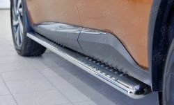 19 399 р. Защита порогов из овальной трубы диаметром 120x60 мм с проступью Russtal Nissan Murano 3 Z52 дорестайлинг (2015-2022)  с доставкой в г. Майкоп. Увеличить фотографию 4