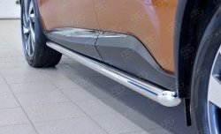 Защита порогов из круглой трубы диаметром 63 мм SLITKOFF Nissan Murano  3 Z52 (2015-2025) дорестайлинг, рестайлинг